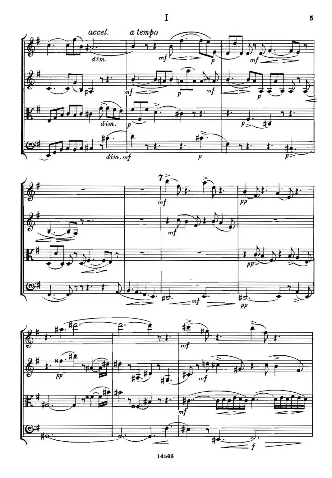 QUARTET Op.83（第一部分）（弦乐四重奏）