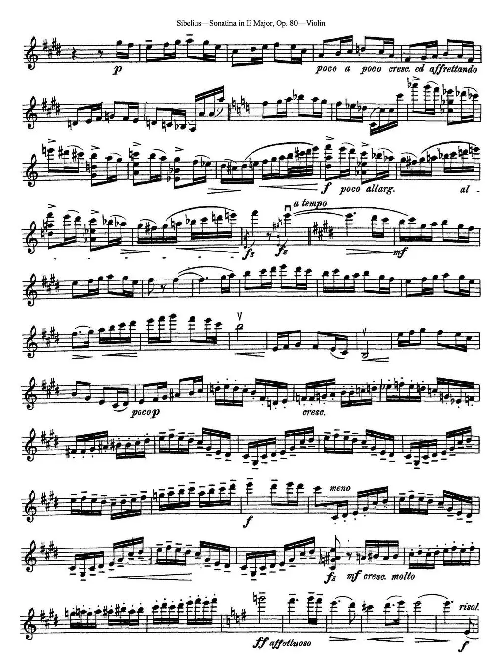 Violin Sonatina in E Major Op.80