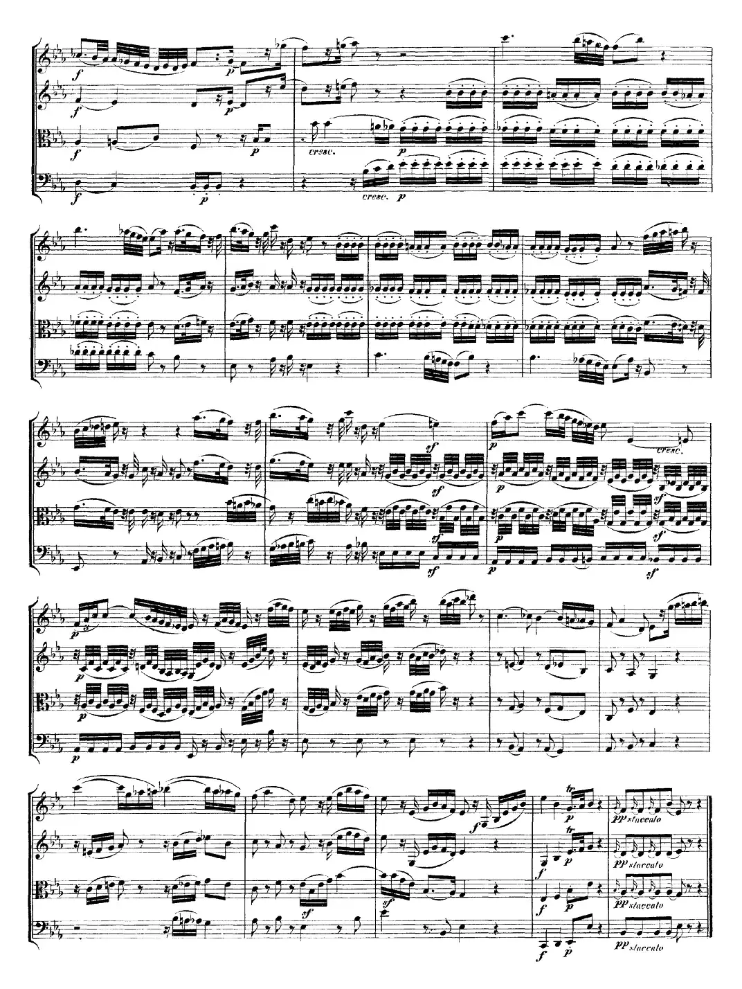 Mozart《Quartet No.17 in Bb Major,K.458》（总谱）