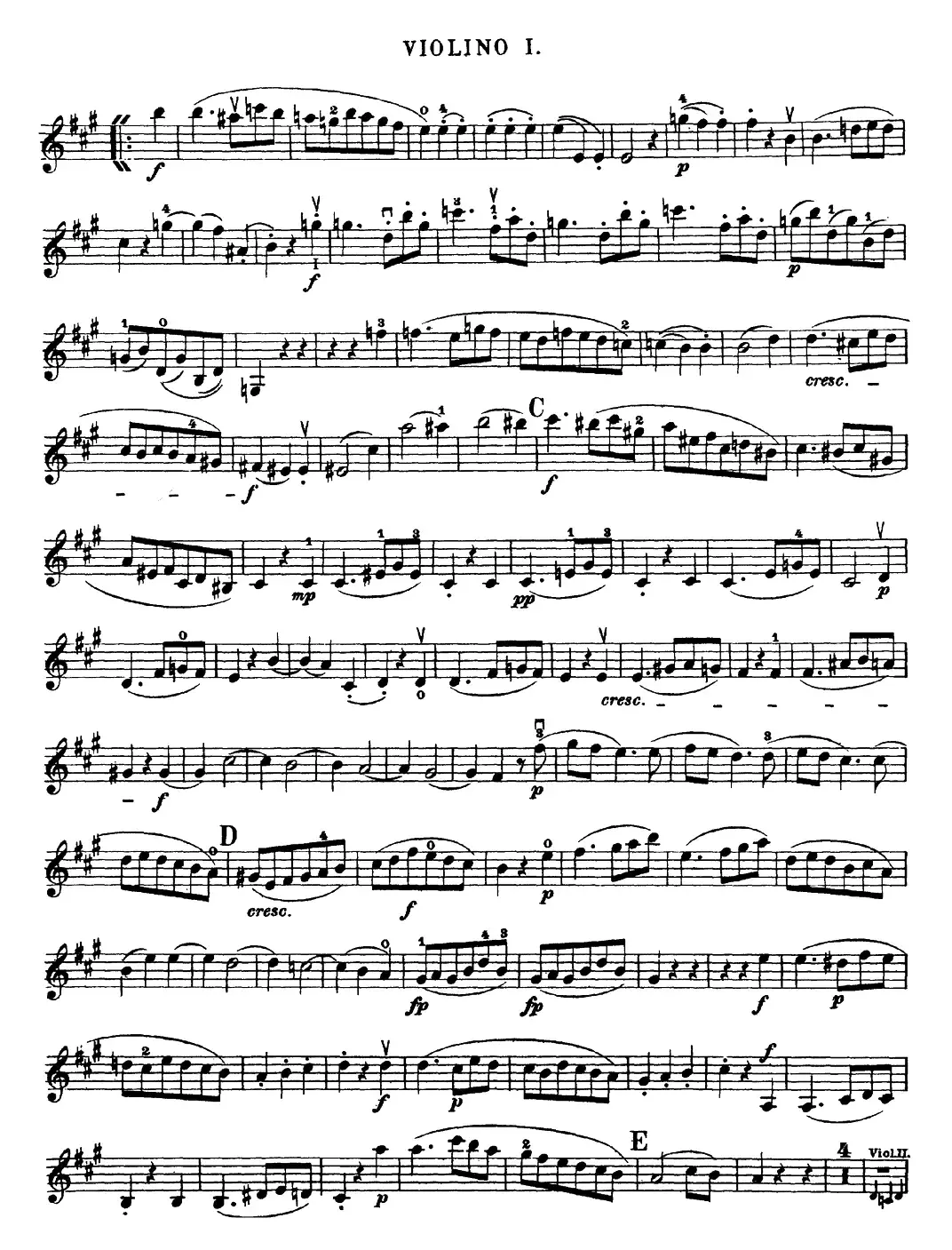 Mozart《Quartet No.18 in A Major,K.464》（Violin 1分谱）