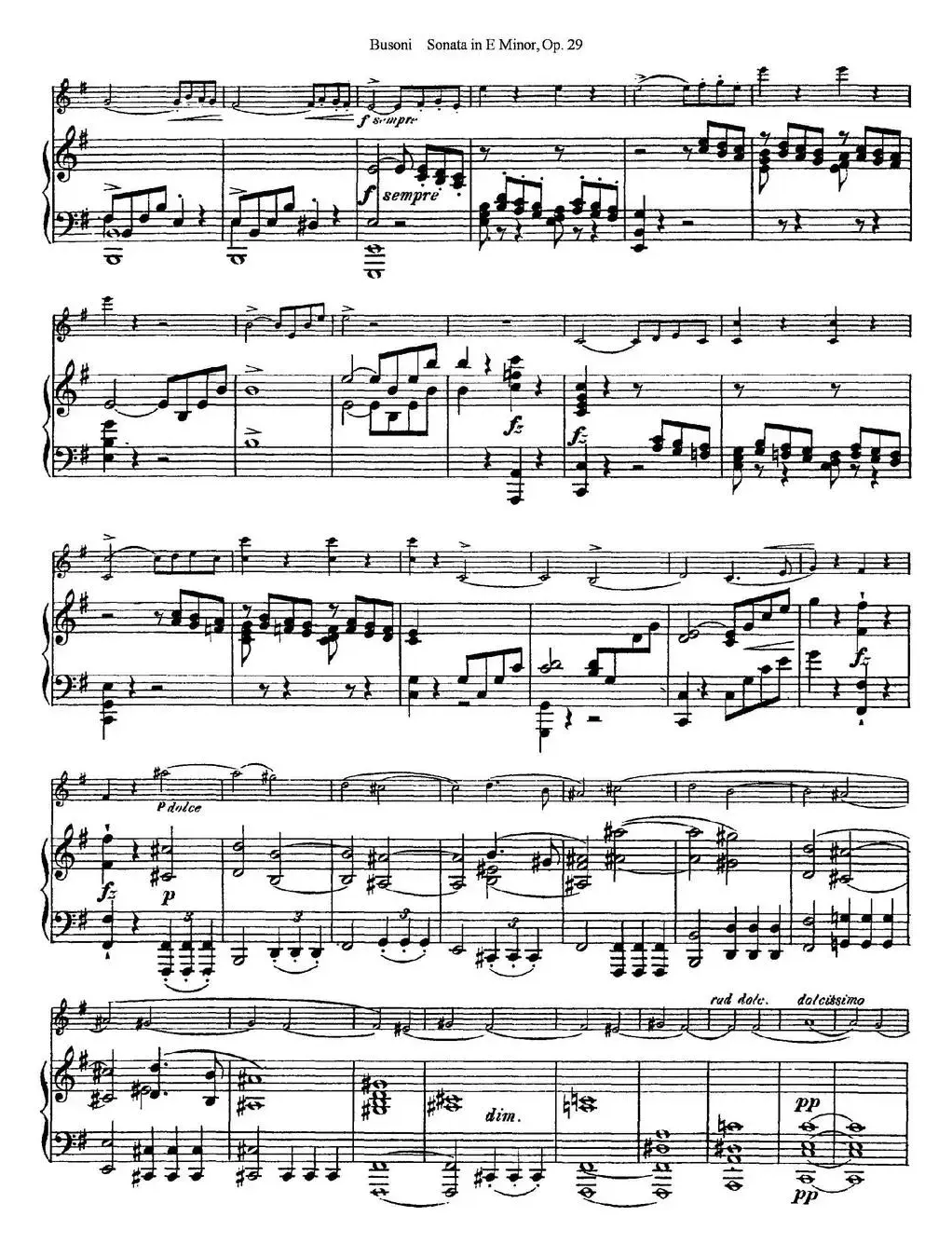 Violin Sonata No.1 in E Minor Op.29（小提琴+钢琴伴奏）