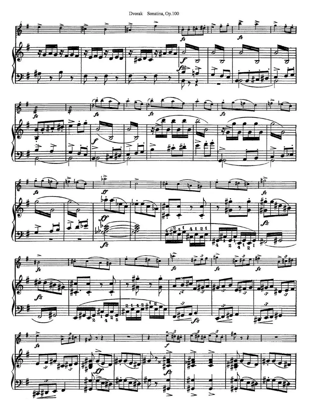 Violin Sonatina Op.100（小提琴+钢琴伴奏）