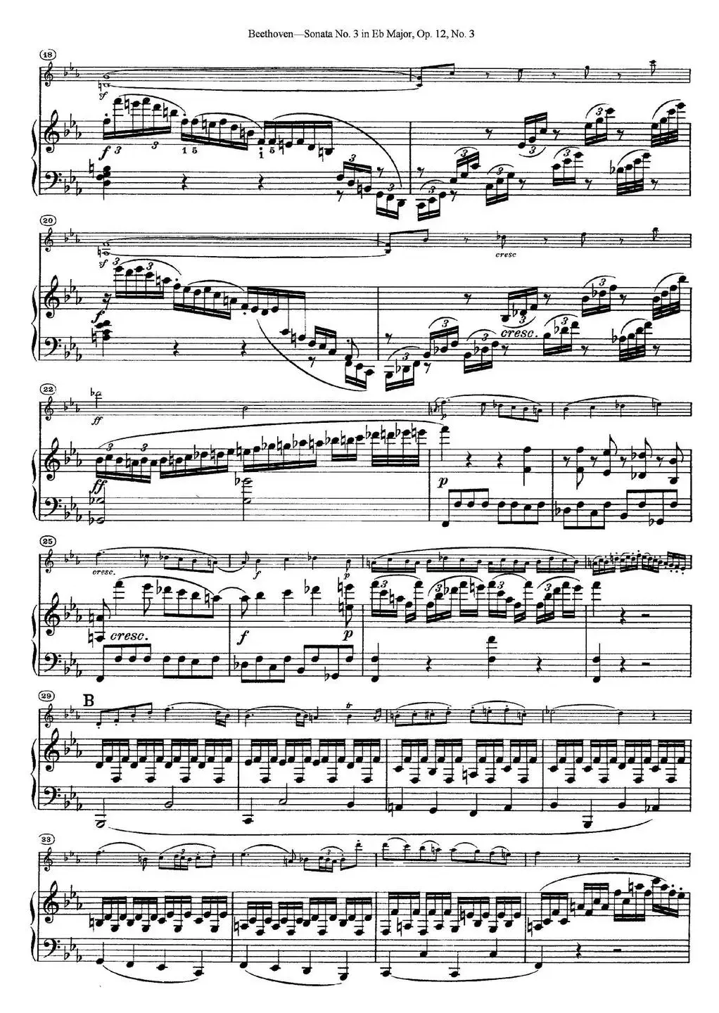 Violin Sonata No.3 in Eb Major Op.12 No.3（小提琴+钢琴伴奏）