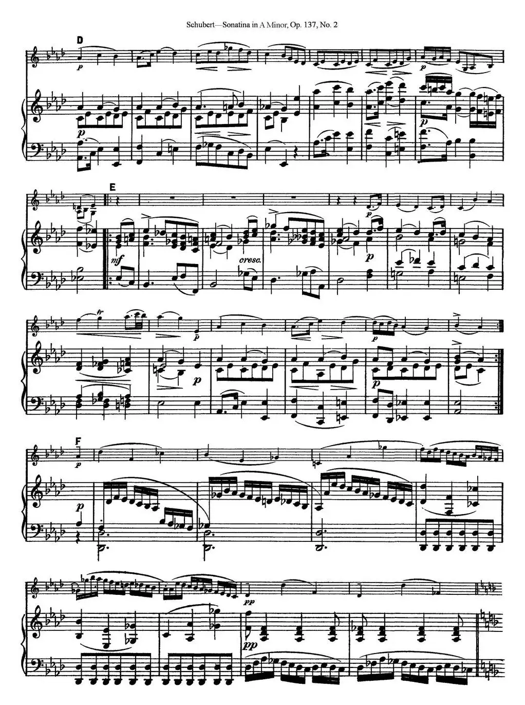 Violin Sonatina in A minor Op.137 No.2（小提琴+钢琴伴奏）