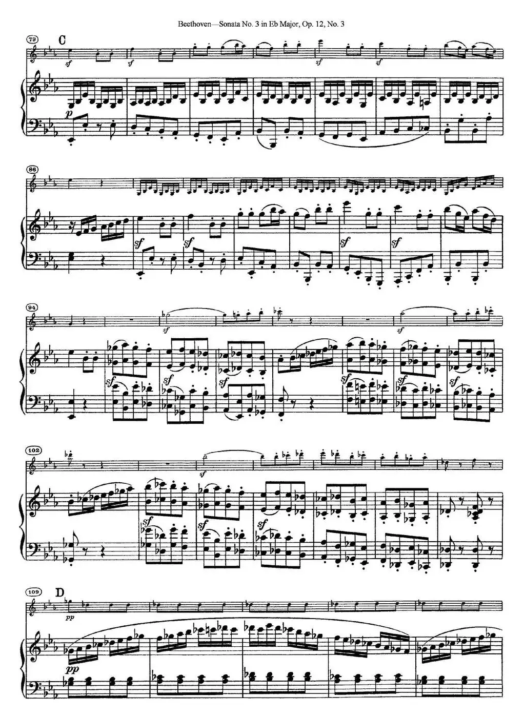 Violin Sonata No.3 in Eb Major Op.12 No.3（小提琴+钢琴伴奏）