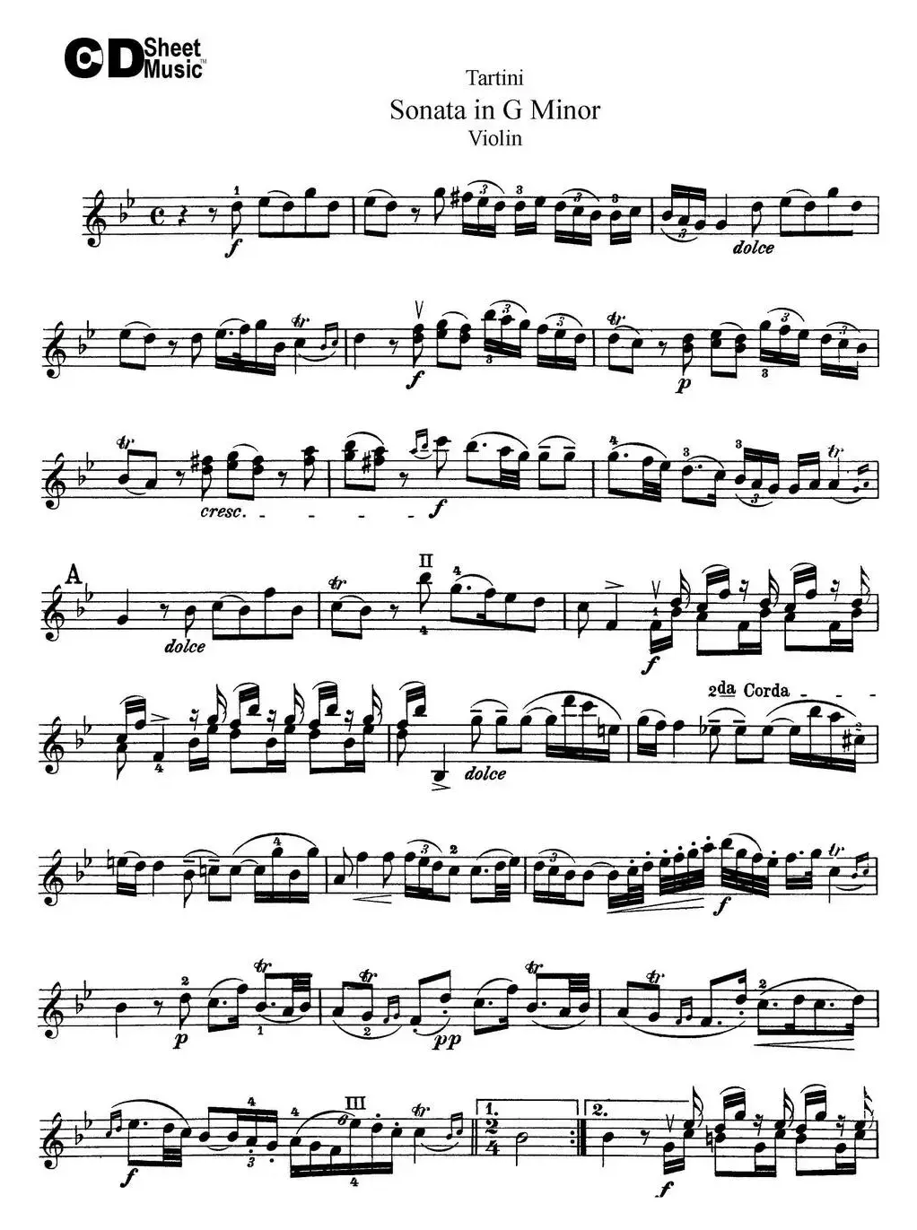 Violin Sonata in G Minor