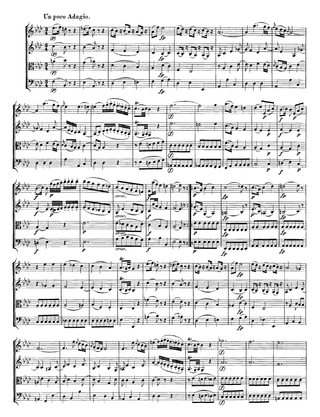 Mozart《Quartet No.7 in Eb Major,K.160》（总谱）