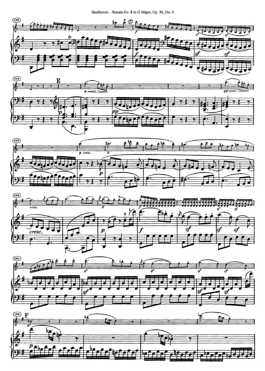 Violin Sonata No.8 in G Major Op.30 No.3（小提琴+钢琴伴奏）