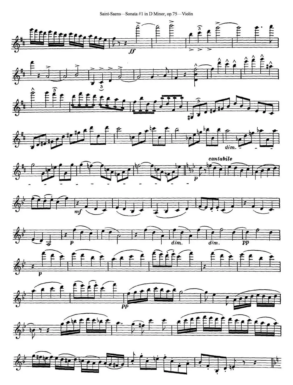 Violin Sonata No.1 in D Minor Op.75