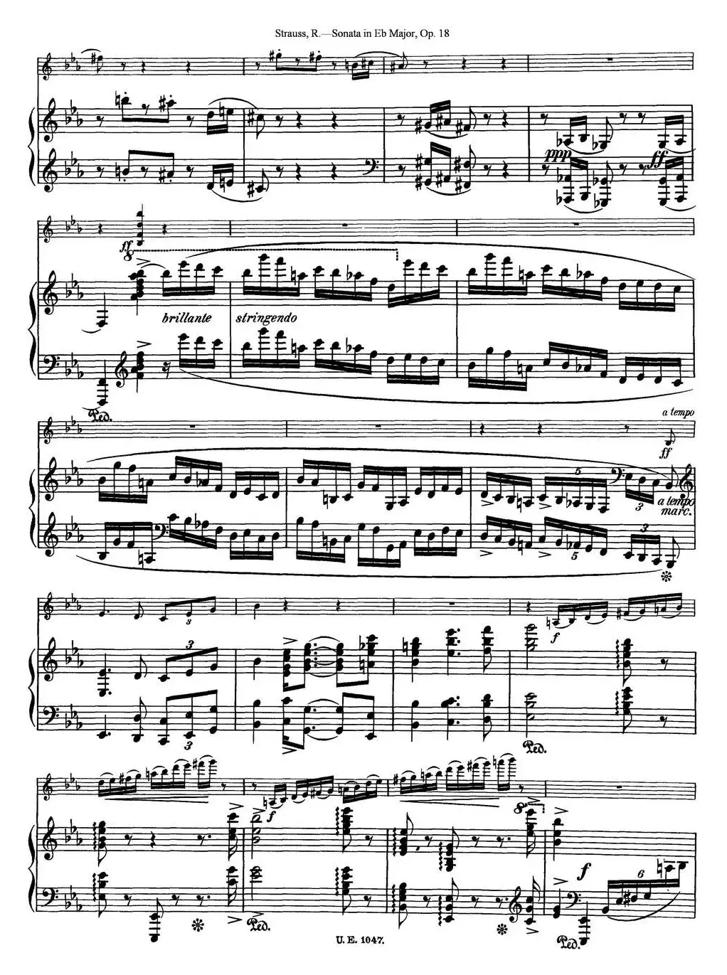 Violin Sonata in Eb Major Op.18（小提琴+钢琴伴奏）