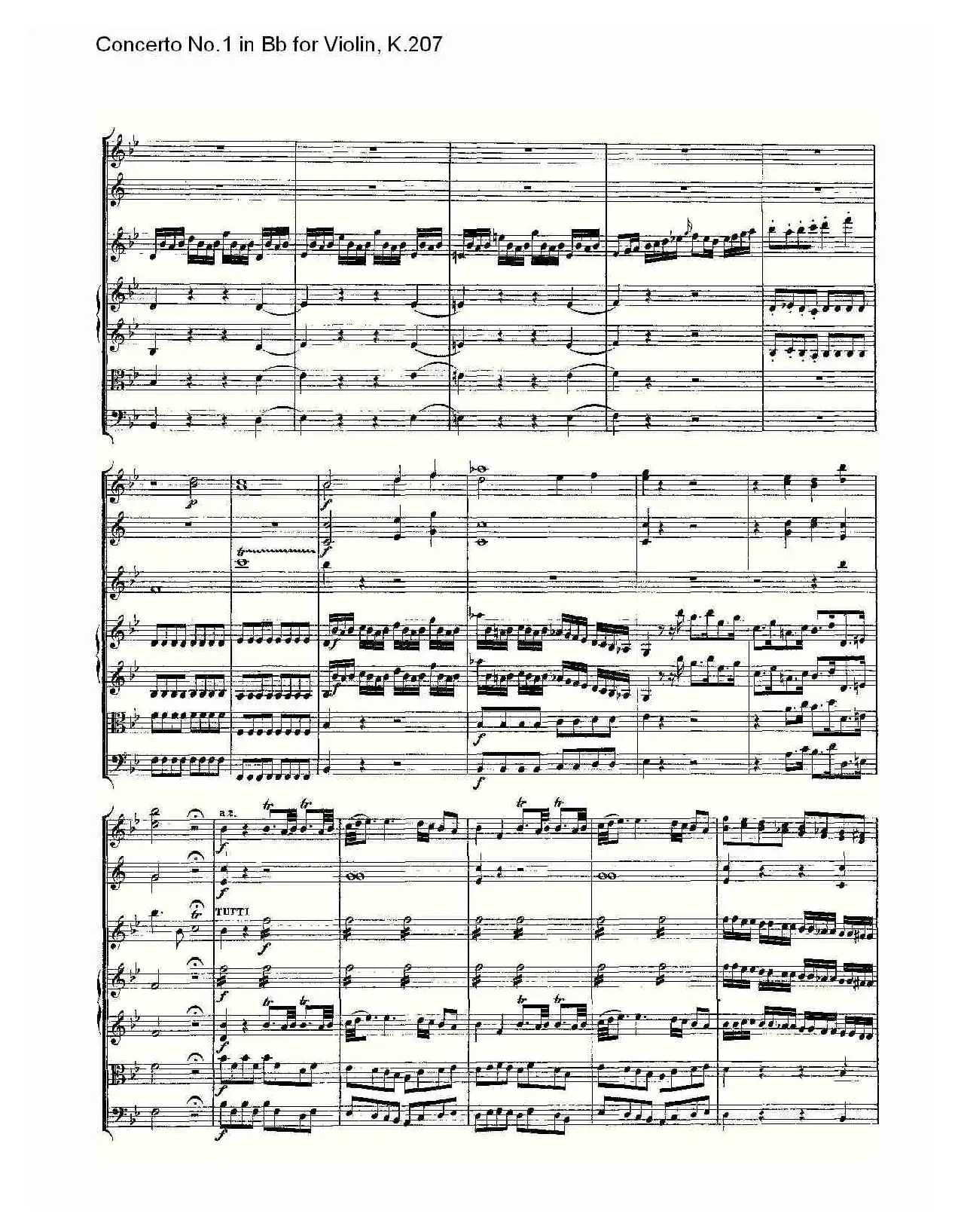 Concerto No.1 in Bb for Violin, K.207（Bb调小提琴第一协奏曲）