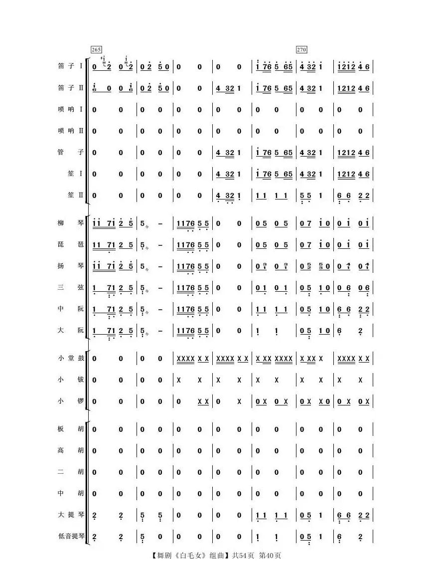舞剧《白毛女》组曲（民族管弦乐合奏）