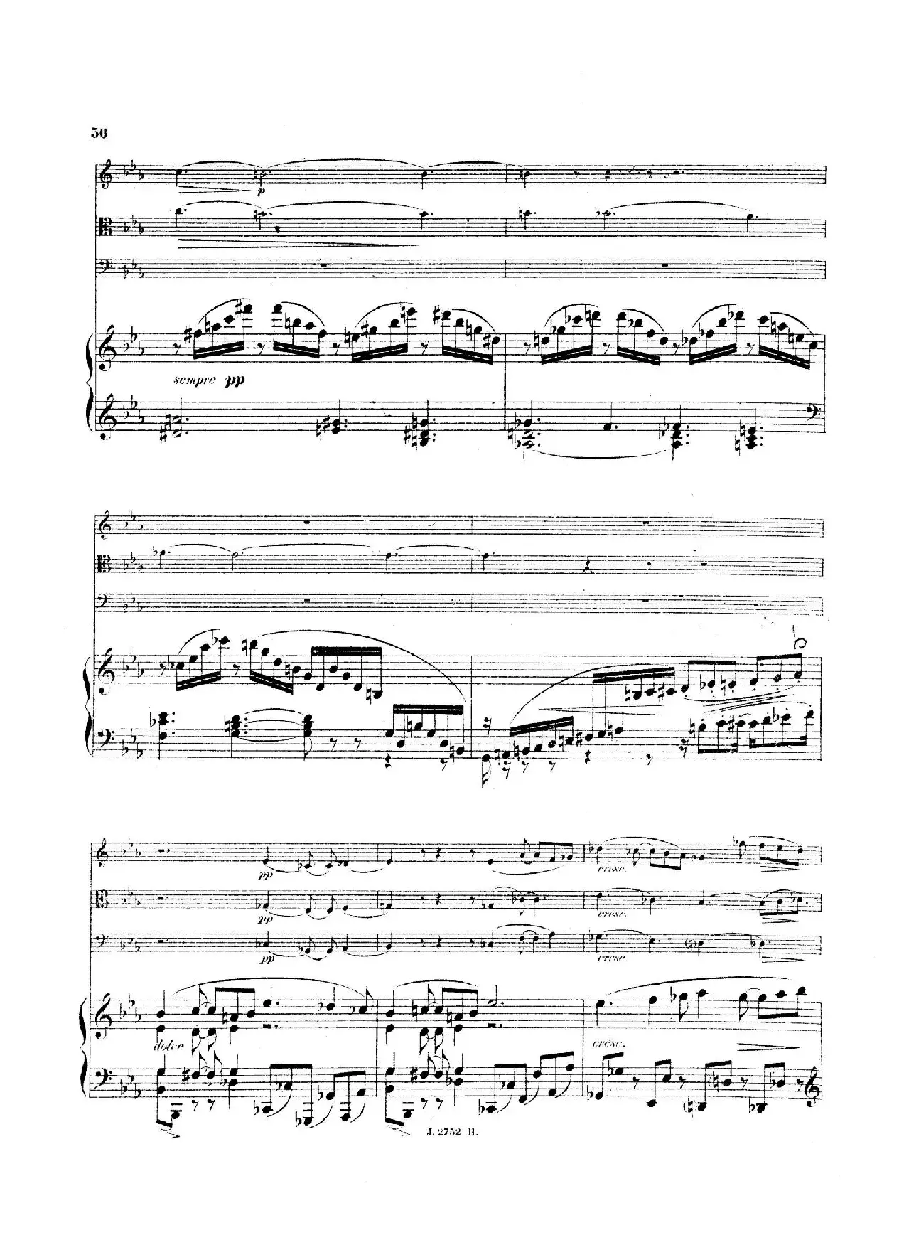 Piano Quartet No.2 in g Minor Op.45（g小调第二钢琴四重奏总谱）