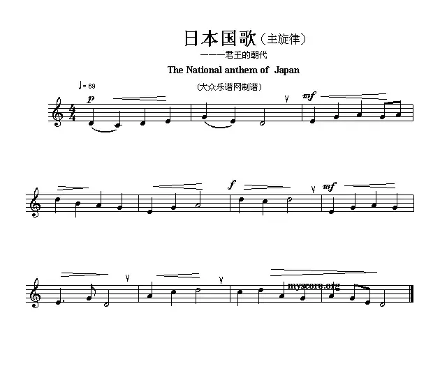 各国国歌主旋律：日本（The national anthem of Asian countries）