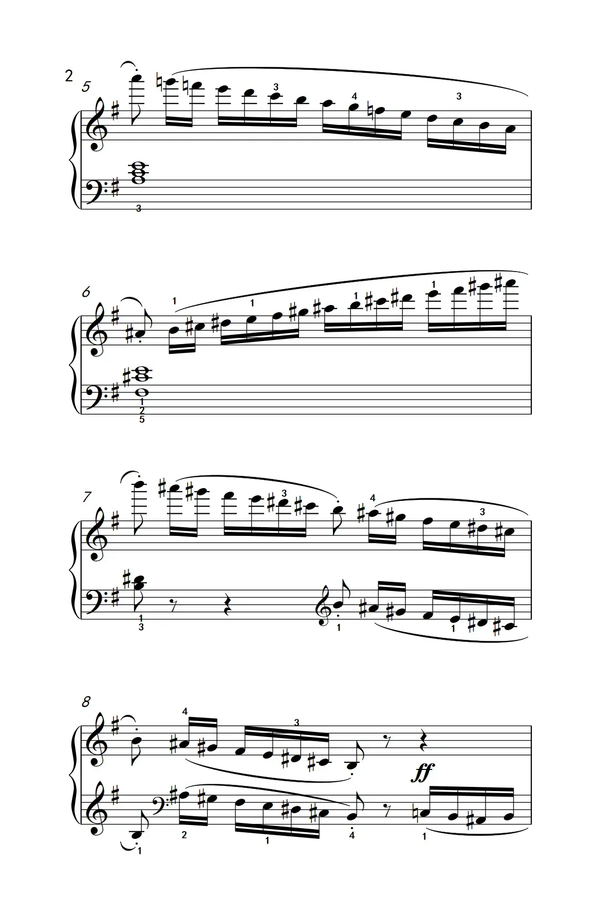第五级 3.练习曲（中央音乐学院 钢琴（业余）考级教程 4-6级）