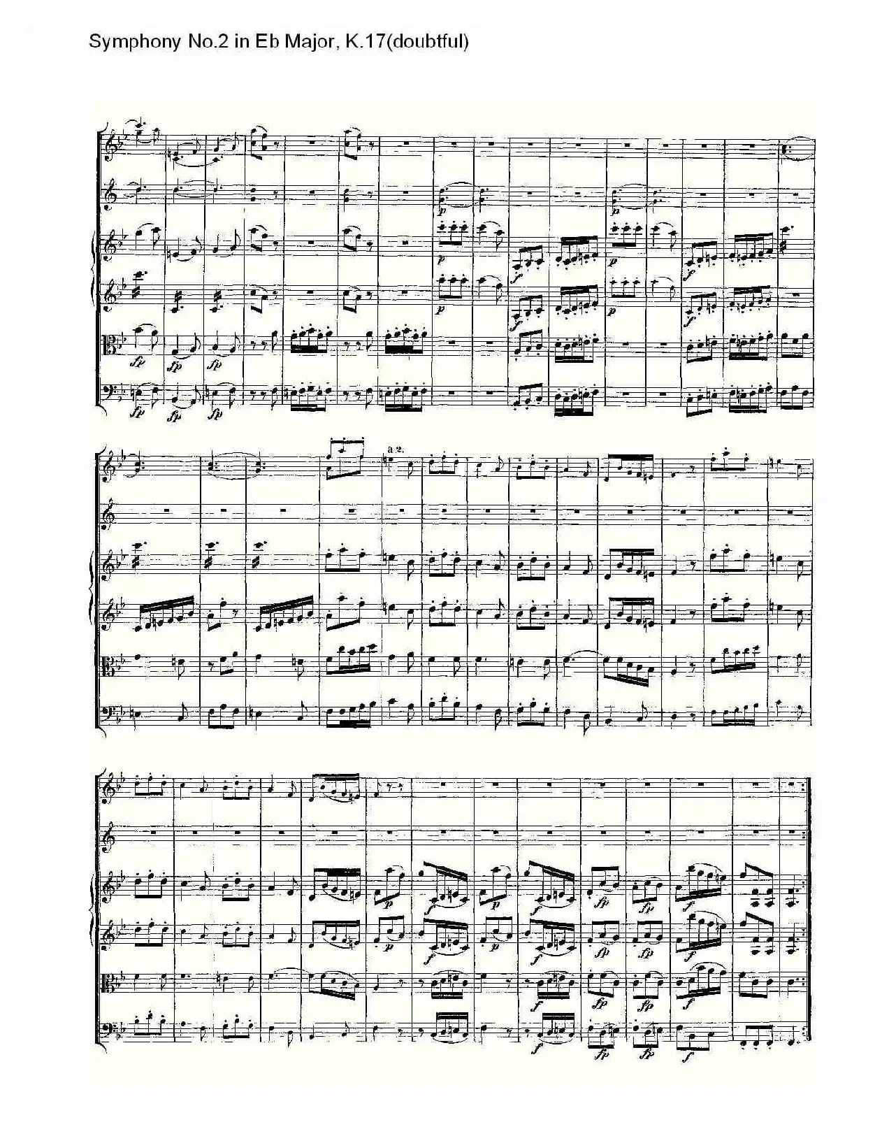 Symphony No.2 in Bb Major（doubtful))，K.1）