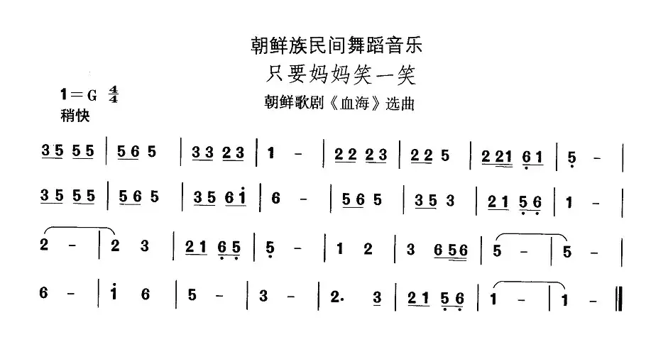 中国民族民间舞曲选（十一)朝鲜族舞蹈：只要妈妈笑一）