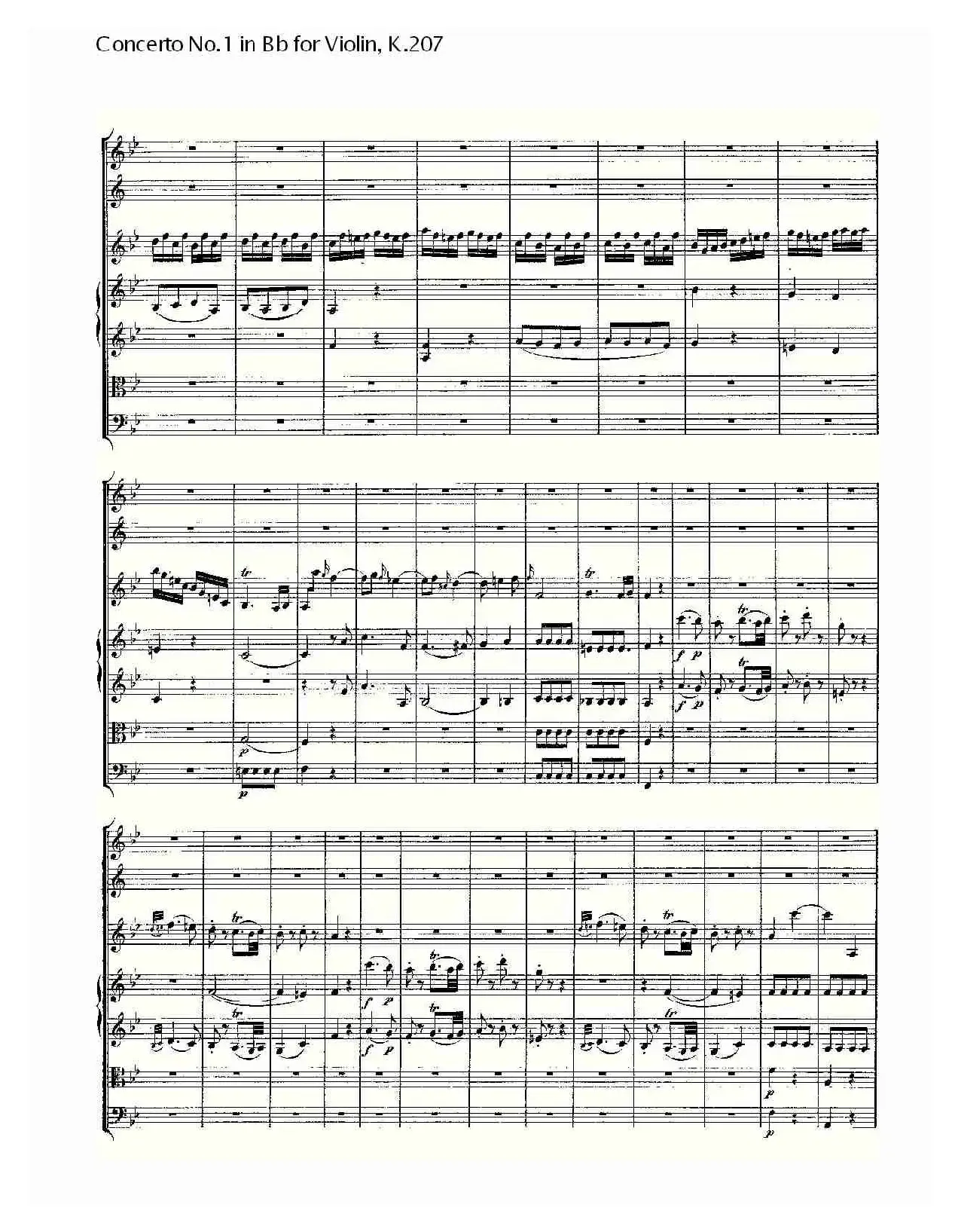 Concerto No.1 in Bb for Violin, K.207（Bb调小提琴第一协奏曲）