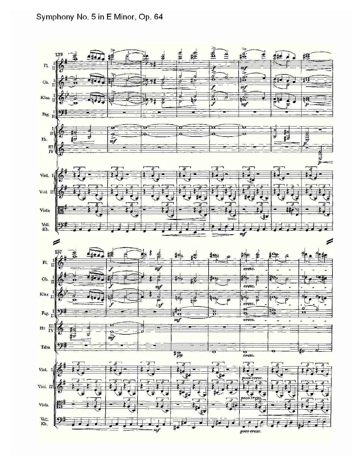 Symphony No. 5 in E Minor, Op.64（E小调第五交响曲 Op.64第四）