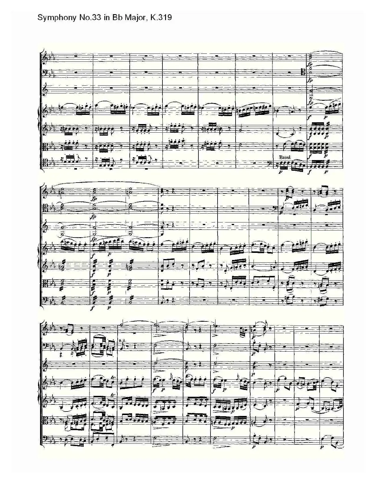 Symphony No.33 in Bb Major, K.319（Bb大调第三十三交响曲K.31）