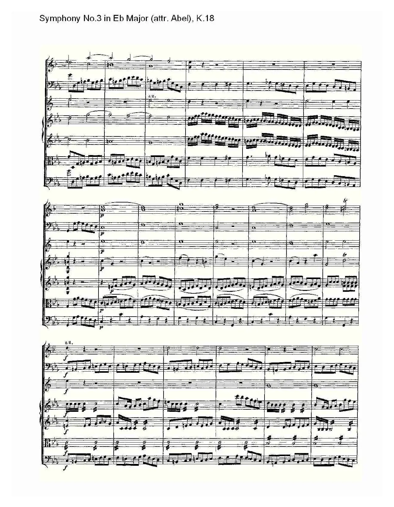 Symphony No.3 in Eb Major（attr. Abel)， K.1）