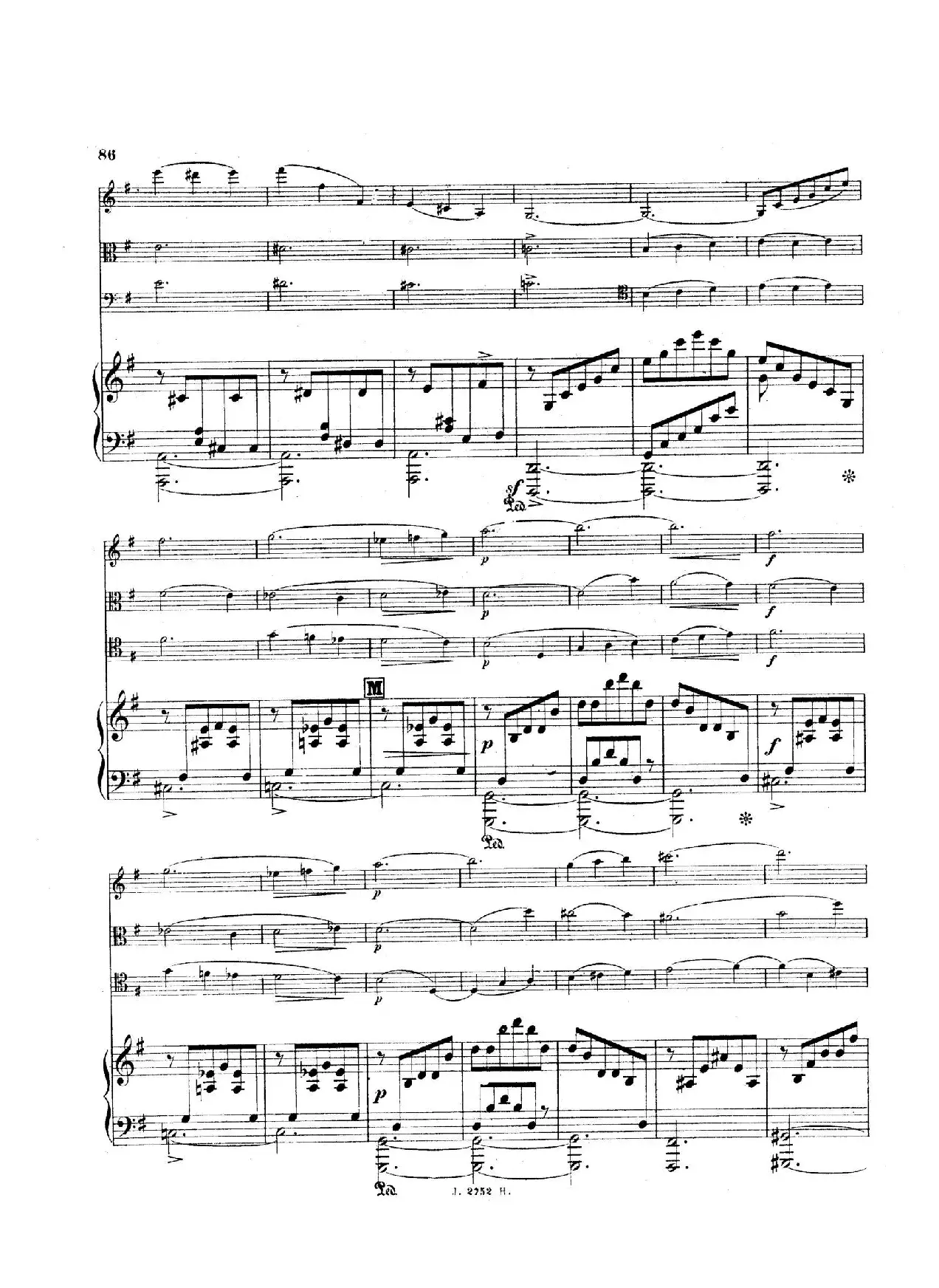 Piano Quartet No.2 in g Minor Op.45（g小调第二钢琴四重奏总谱）