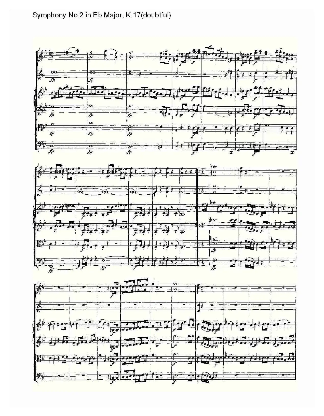 Symphony No.2 in Bb Major（doubtful))，K.1）