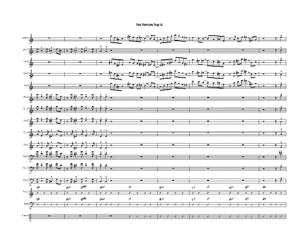 Four Brothers Big Band score（大爵士乐队总谱）