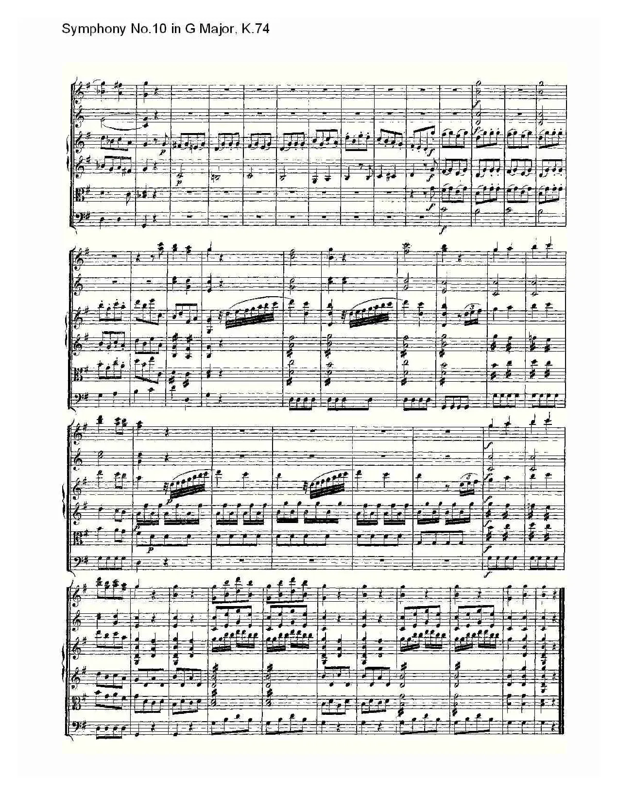 Symphony No.10 in G Major, K.74（G大调第十交响曲K.74）