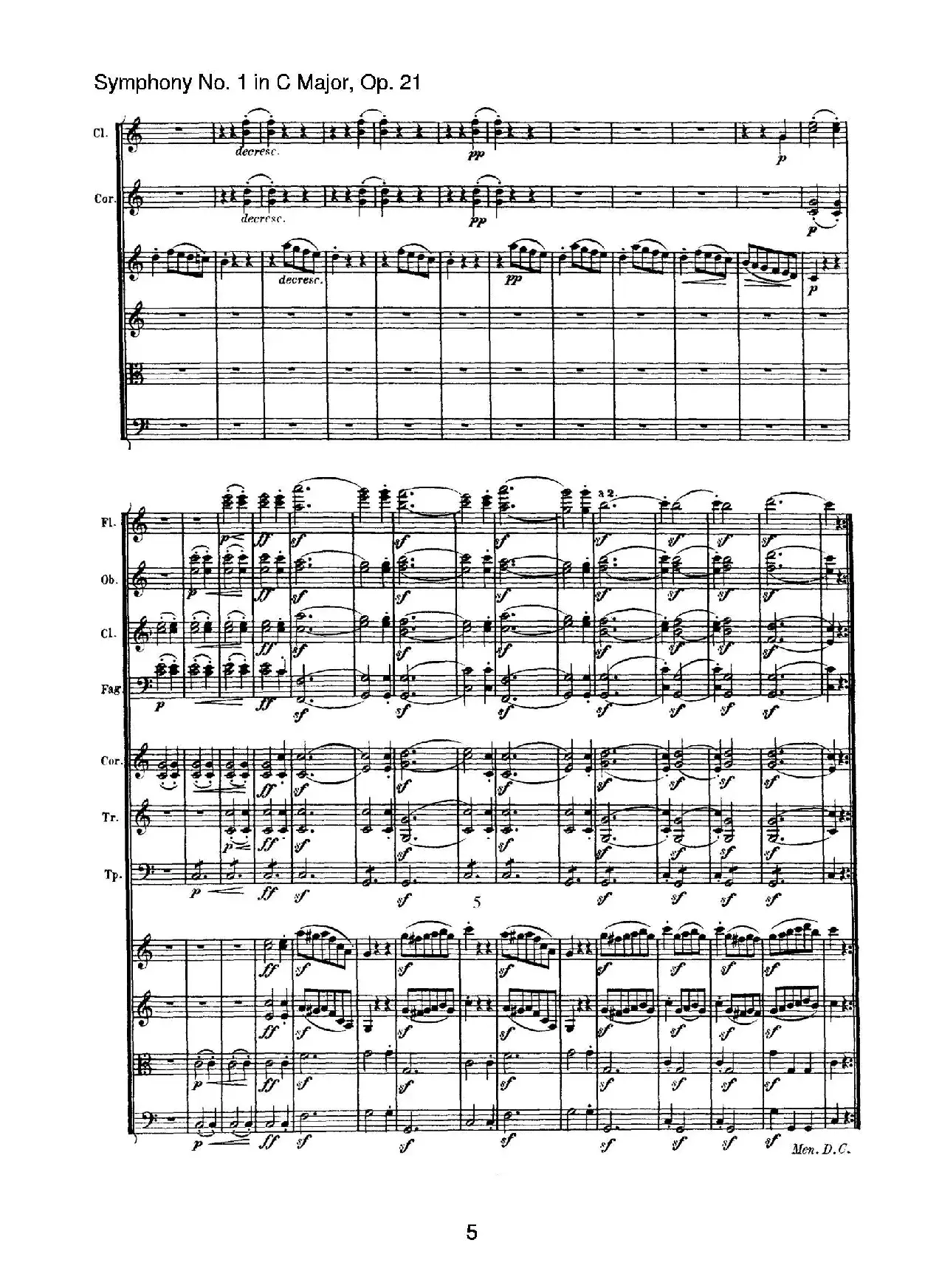 Symphony No.1 in C Major Op.21（Ⅲ）（交响乐总谱）