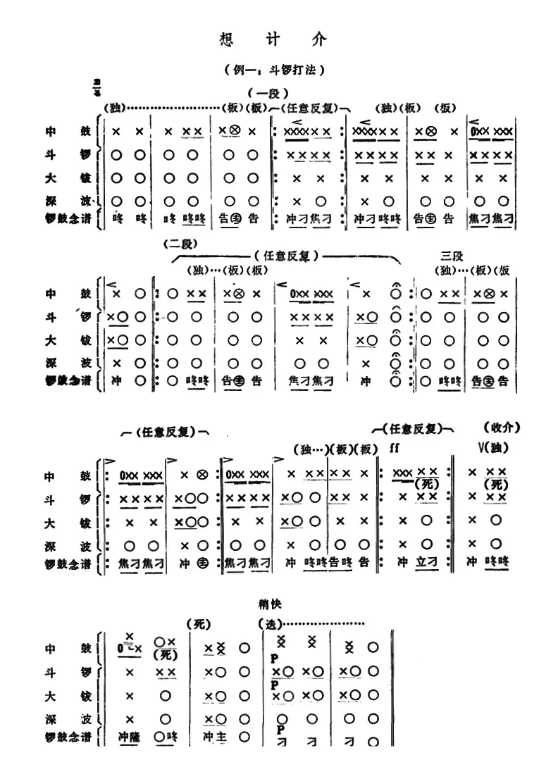 潮剧音乐：想计介