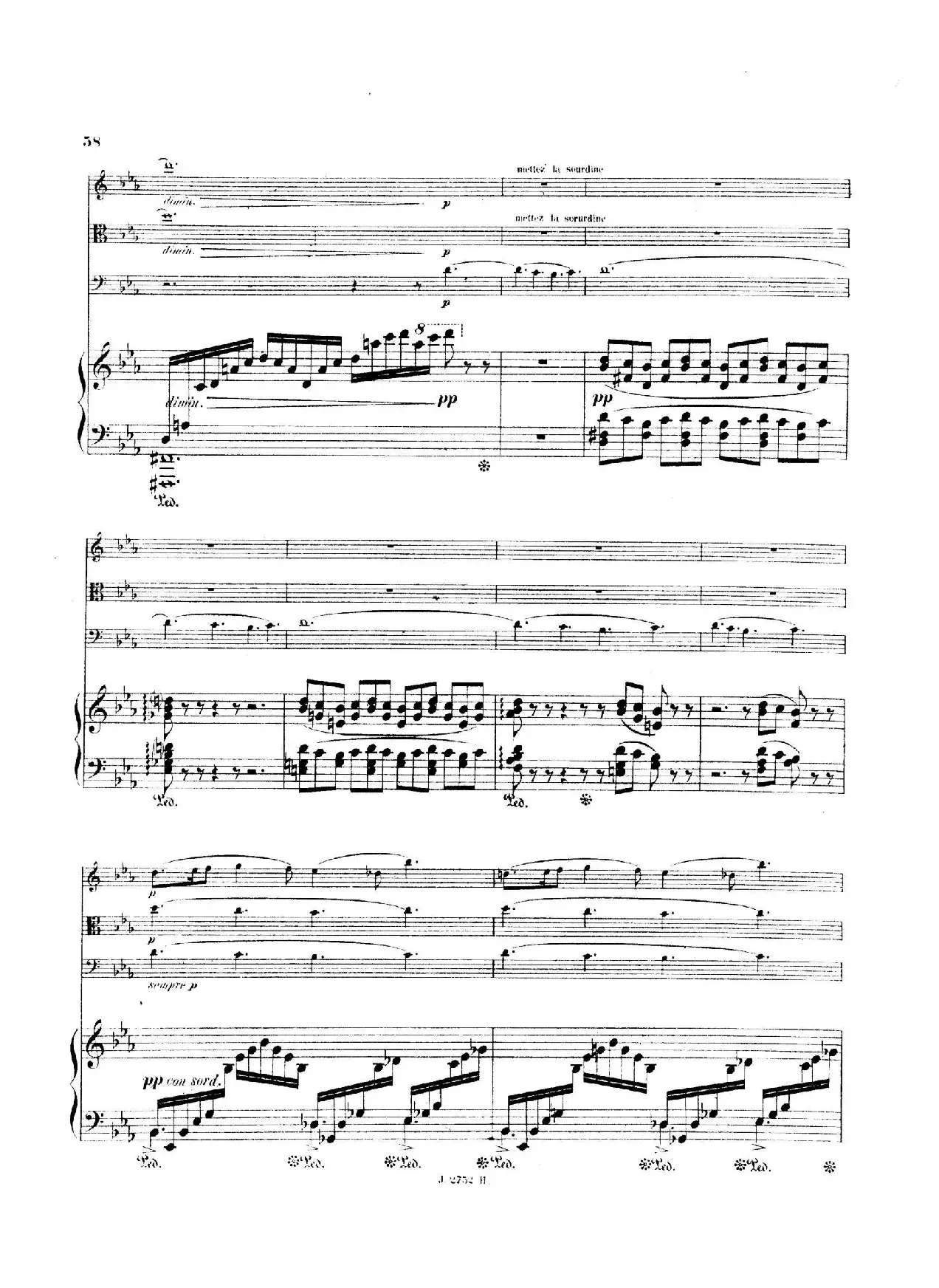 Piano Quartet No.2 in g Minor Op.45（g小调第二钢琴四重奏总谱）