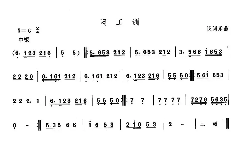 中国民族民间舞曲选（一)东北秧歌：闷工）