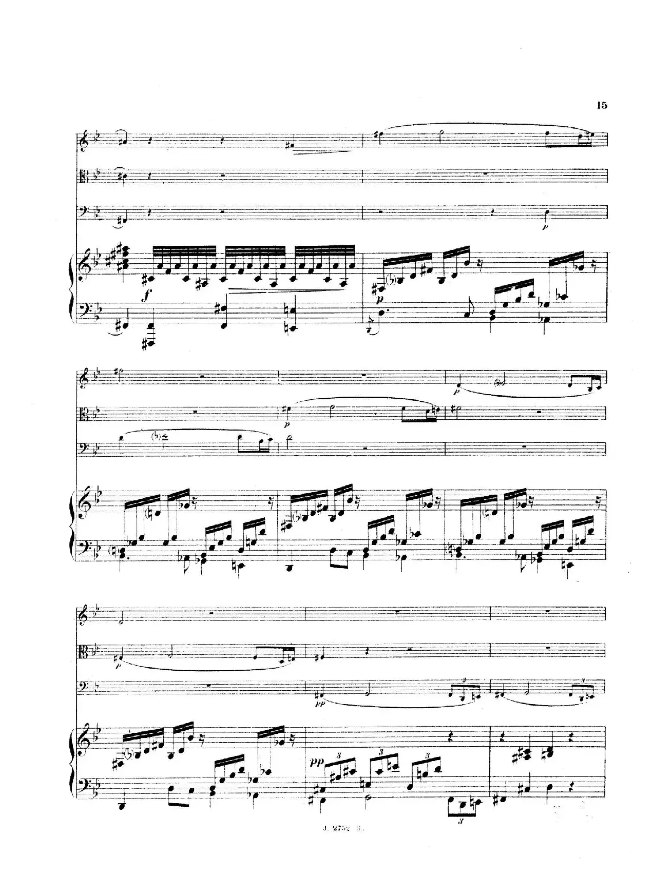 Piano Quartet No.2 in g Minor Op.45（g小调第二钢琴四重奏总谱）