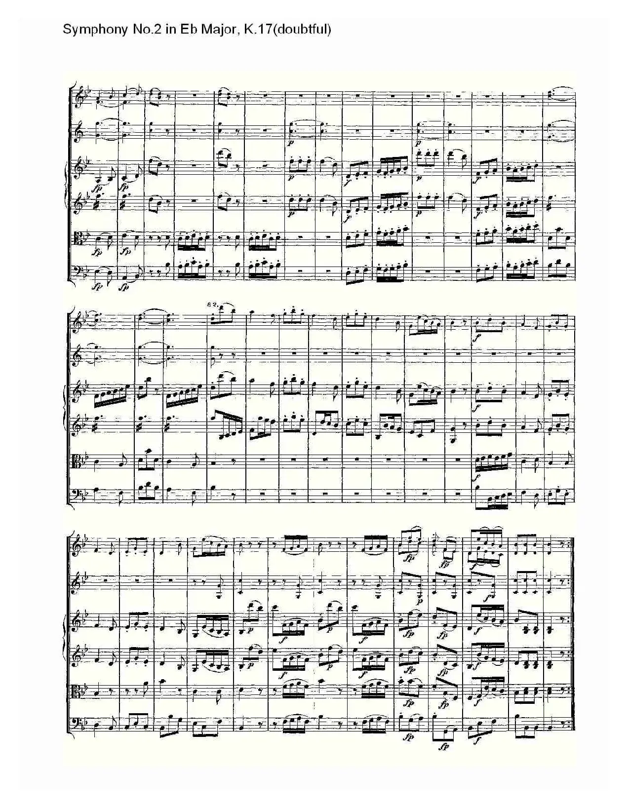 Symphony No.2 in Bb Major（doubtful))，K.1）