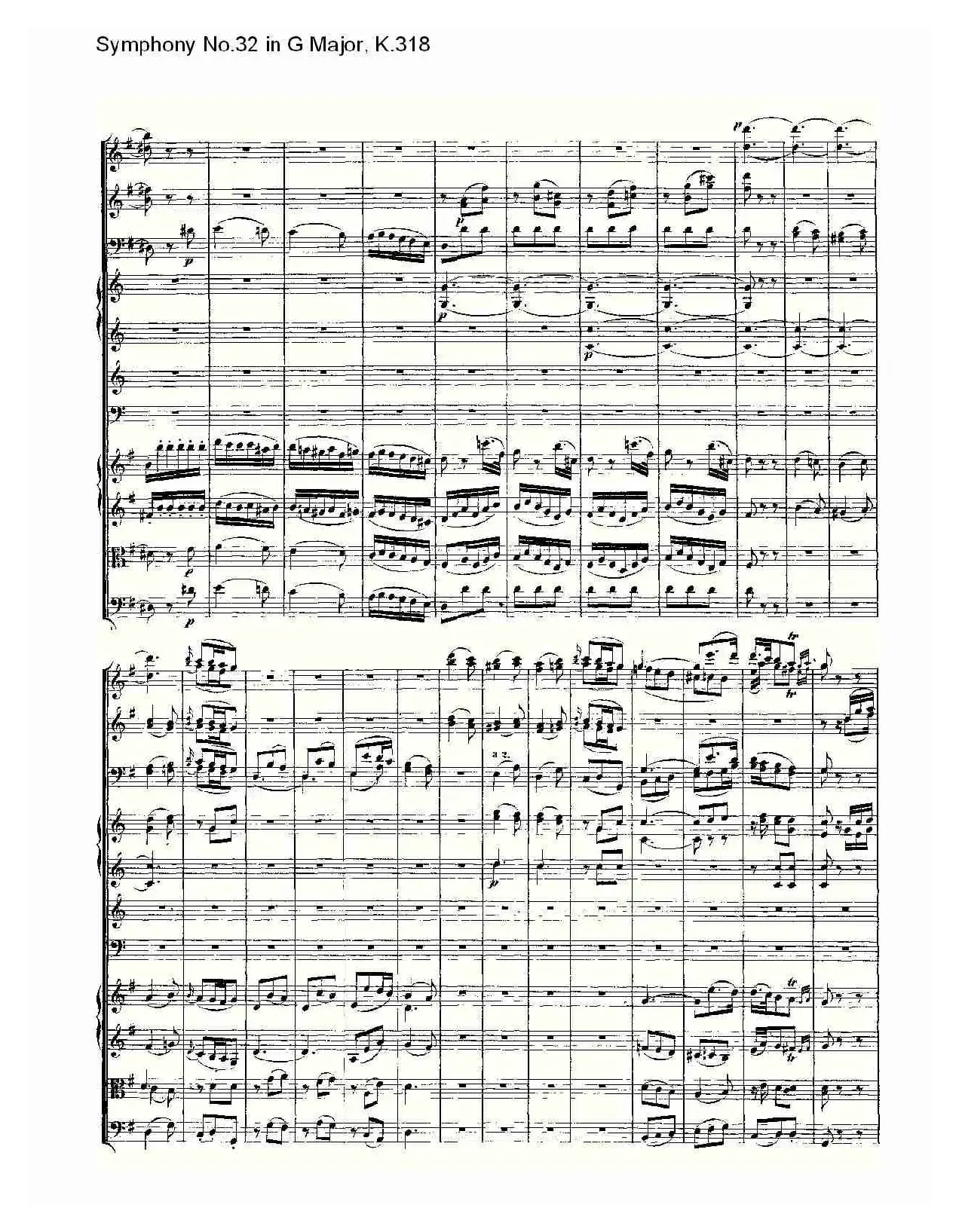 Symphony No.32 in G Major, K.318（G大调第三十二交响曲K.318）