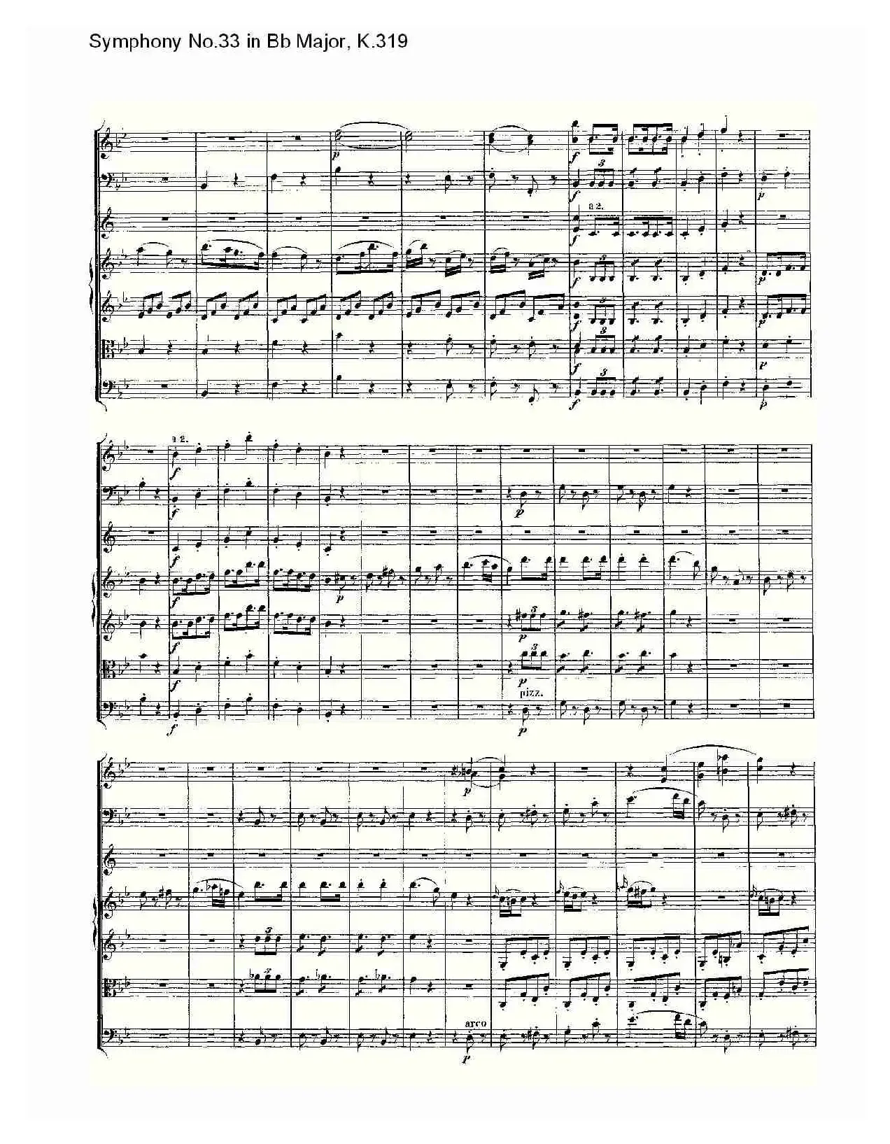 Symphony No.33 in Bb Major, K.319（Bb大调第三十三交响曲K.31）