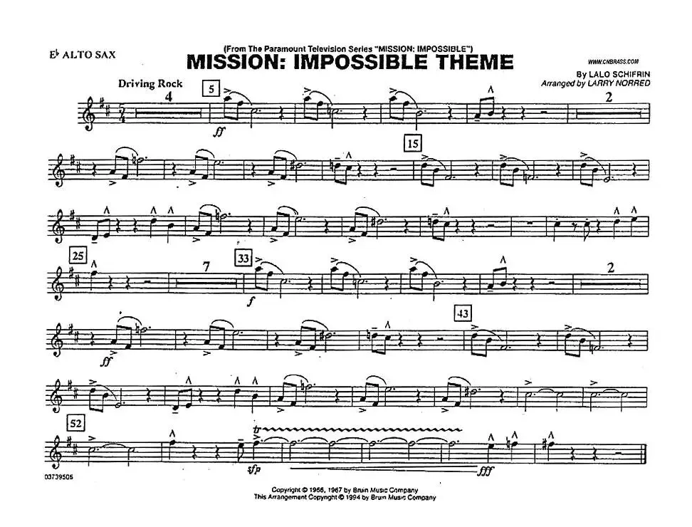 MISSION:IMPOSSIBLE THEME（分谱：中音萨克斯）