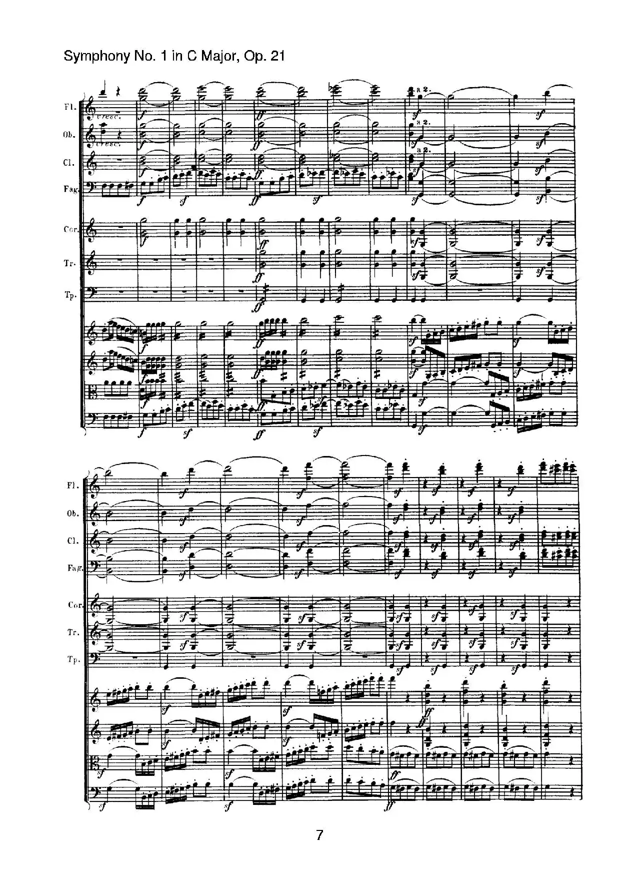 Symphony No.1 in C Major Op.21（Ⅳ）（交响乐总谱）