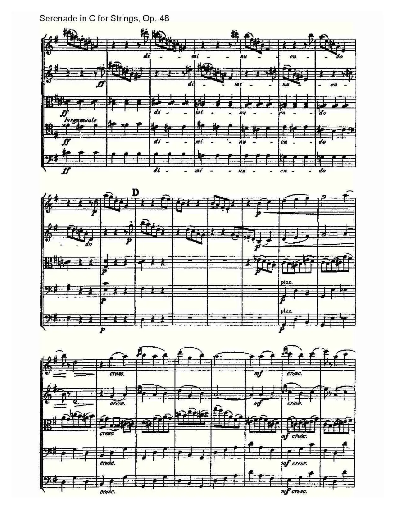 Serenade in C for Strings, Op.48  C调弦乐小夜曲，Op.48（一）