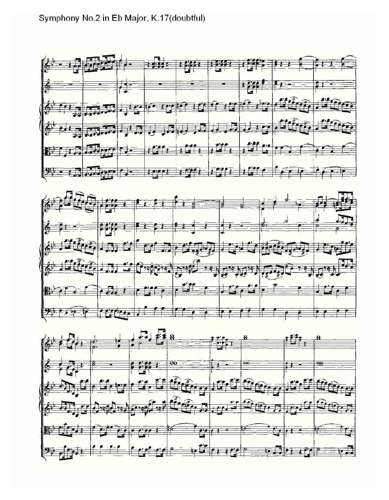 Symphony No.2 in Bb Major（doubtful))，K.1）