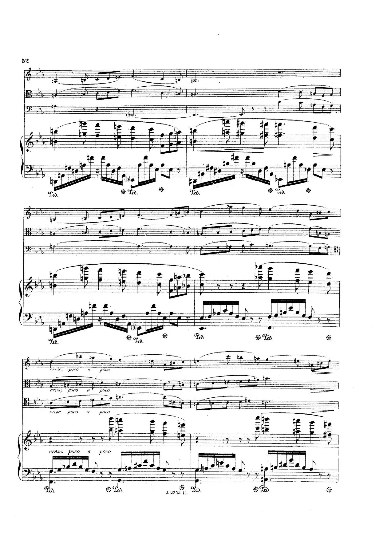 Piano Quartet No.2 in g Minor Op.45（g小调第二钢琴四重奏总谱）