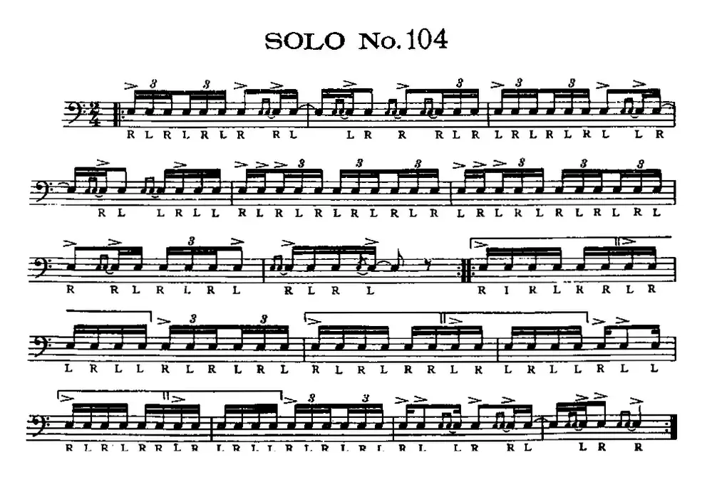 美国军鼓 SOLO No.101-105（爵士鼓谱）