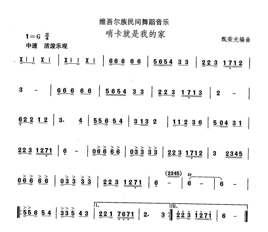 中国民族民间舞曲选（十)维吾尔族舞蹈：哨卡就是我的）