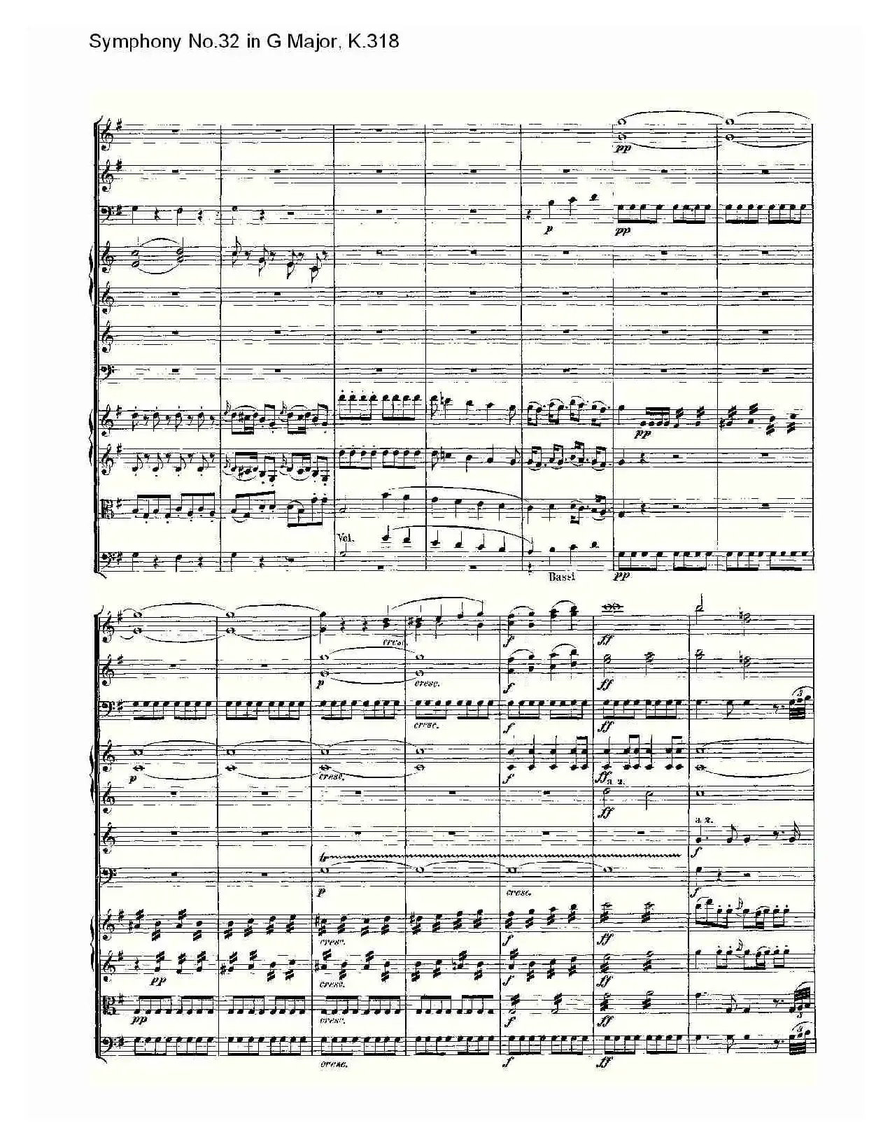 Symphony No.32 in G Major, K.318（G大调第三十二交响曲K.318）