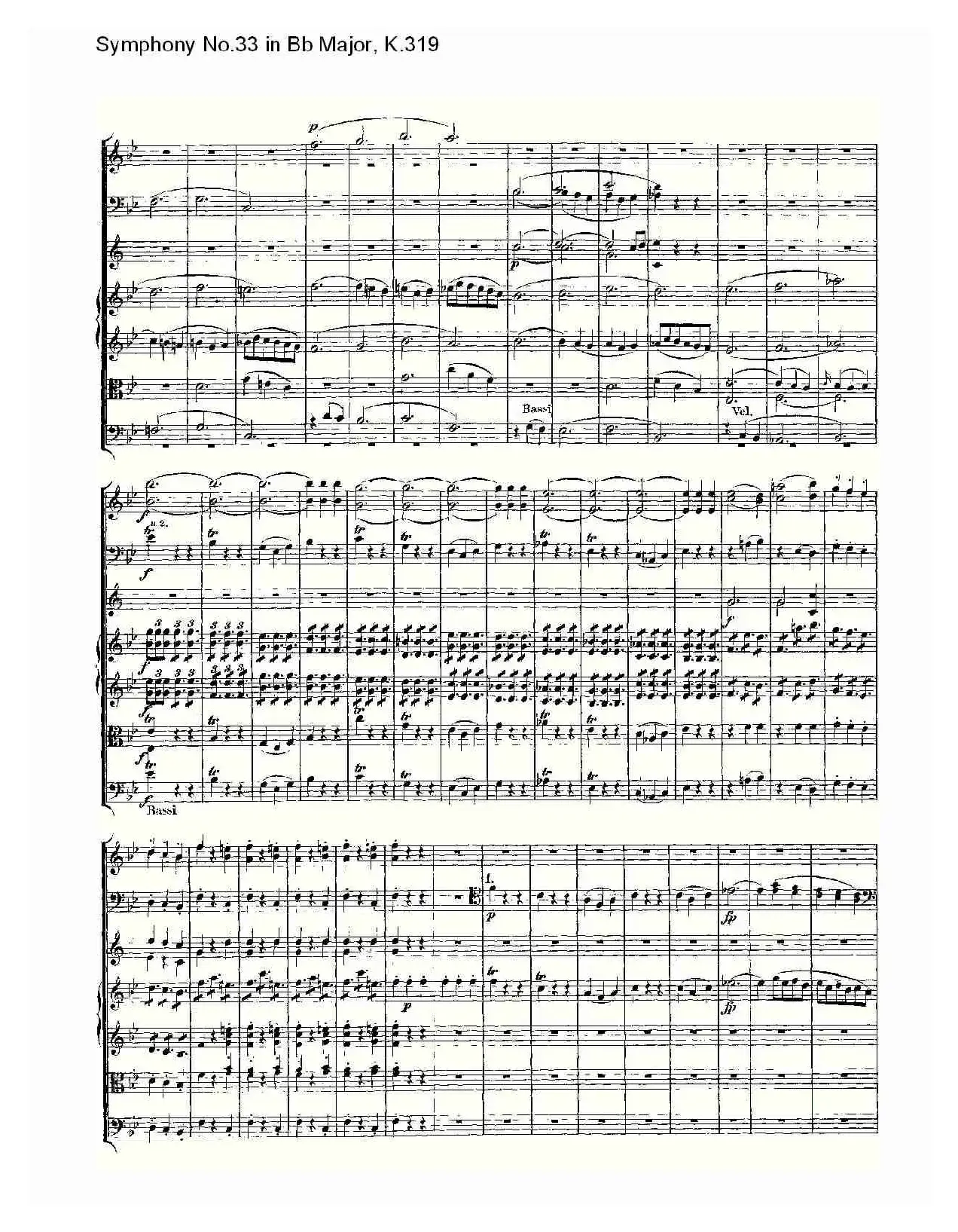 Symphony No.33 in Bb Major, K.319（Bb大调第三十三交响曲K.31）