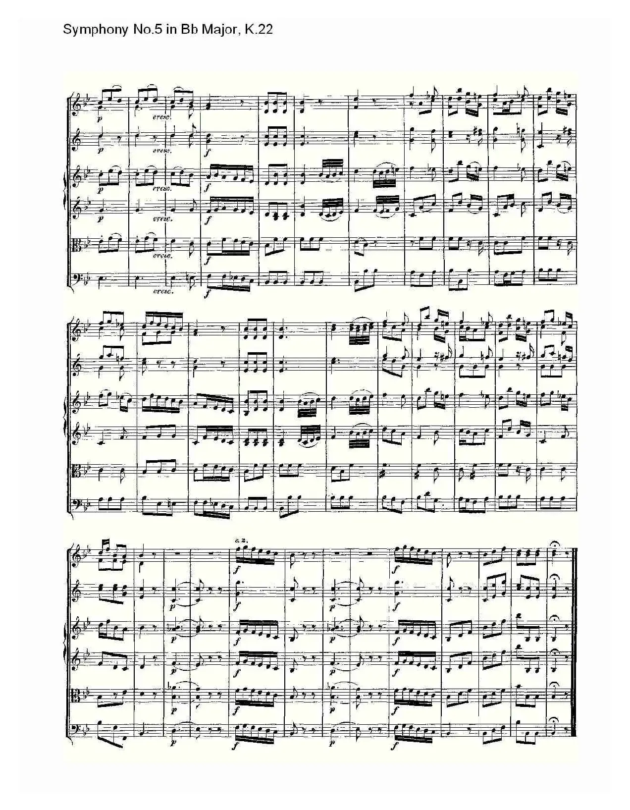 Symphony No.5 in Bb Major, K.22（Bb大调第五交响曲K.22）