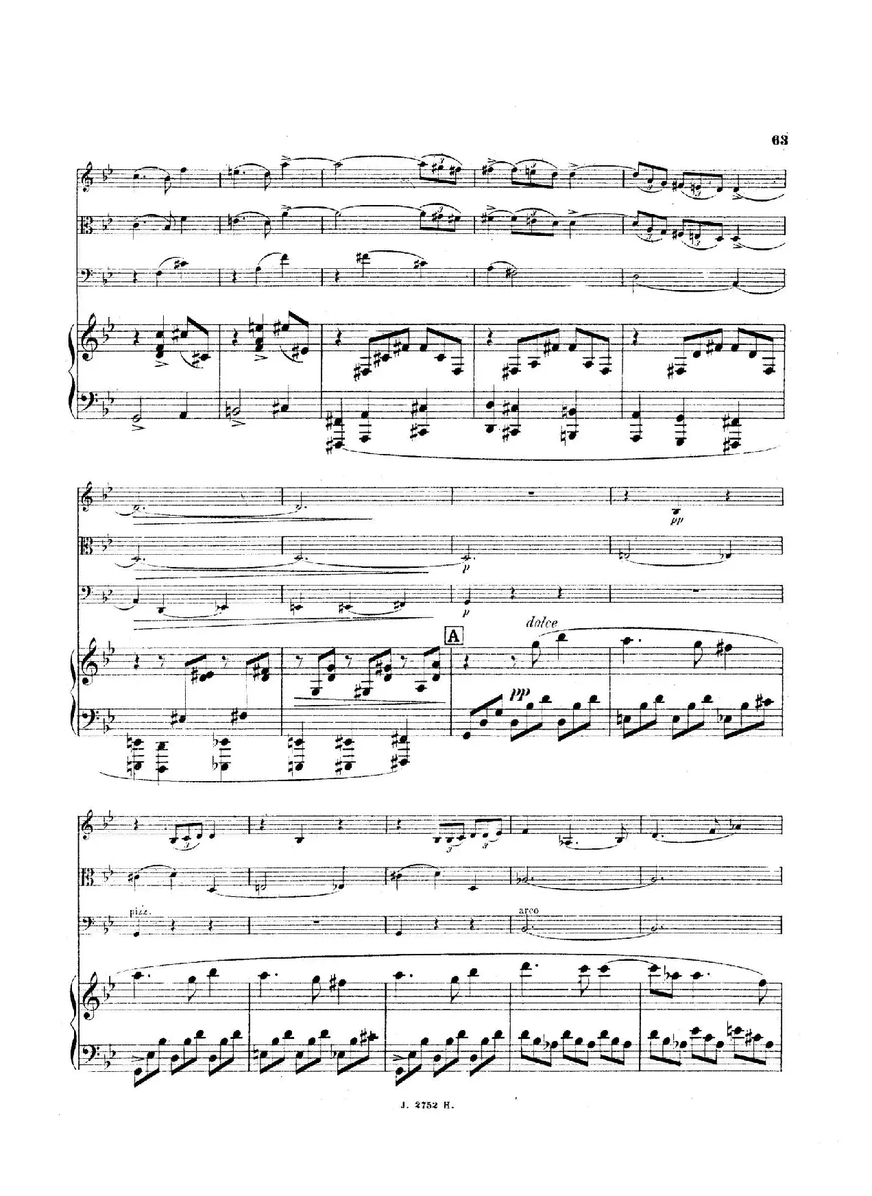 Piano Quartet No.2 in g Minor Op.45（g小调第二钢琴四重奏总谱）