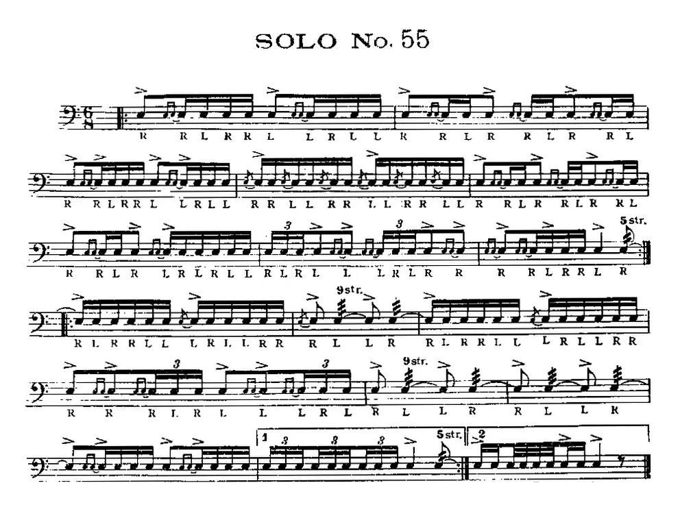 美国军鼓 SOLO No.51-55（爵士鼓谱）