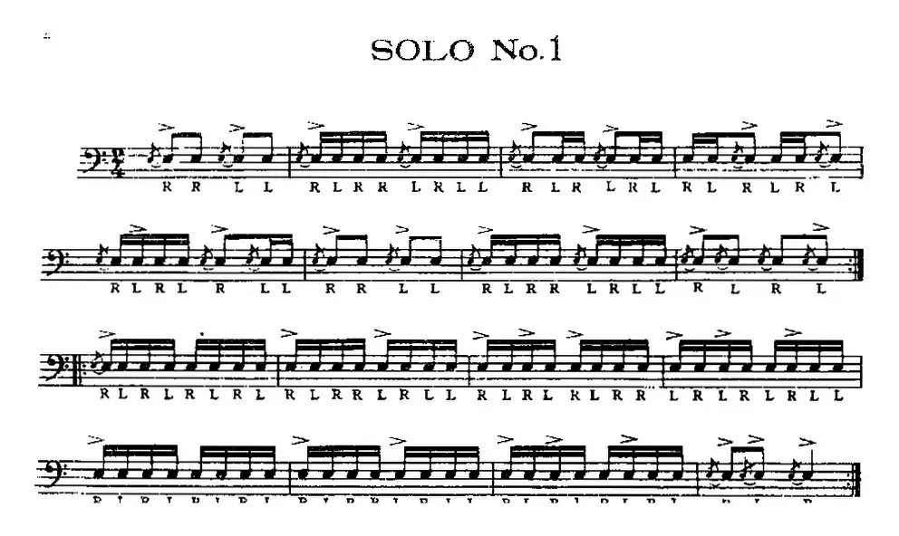 美国军鼓 SOLO No.1—5 （爵士鼓谱）